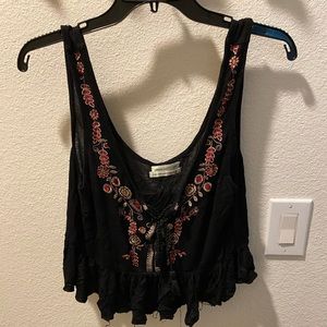 Black shirt tank distressed